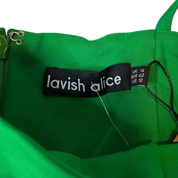 Lavish Alice Emerald Green Sweetheart Midi Dress NWT Size 10 - Picture 5 of 6